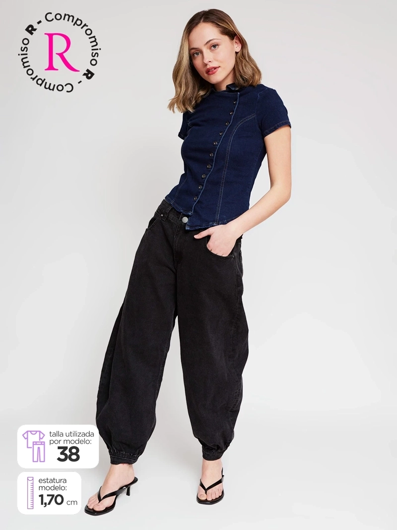 JEANS MUJER BARBADOS ALGODÓN BALLOON - 1
