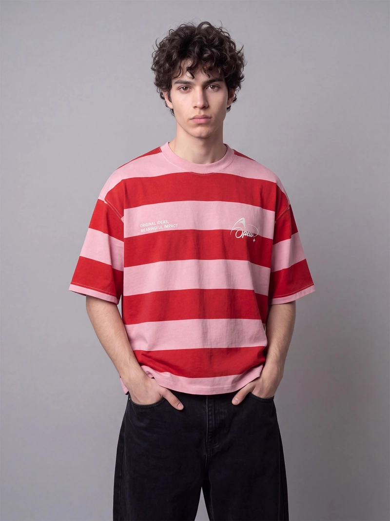 POLERA HOMBRE INDEX BOXY FIT ALGODÓN RAYAS