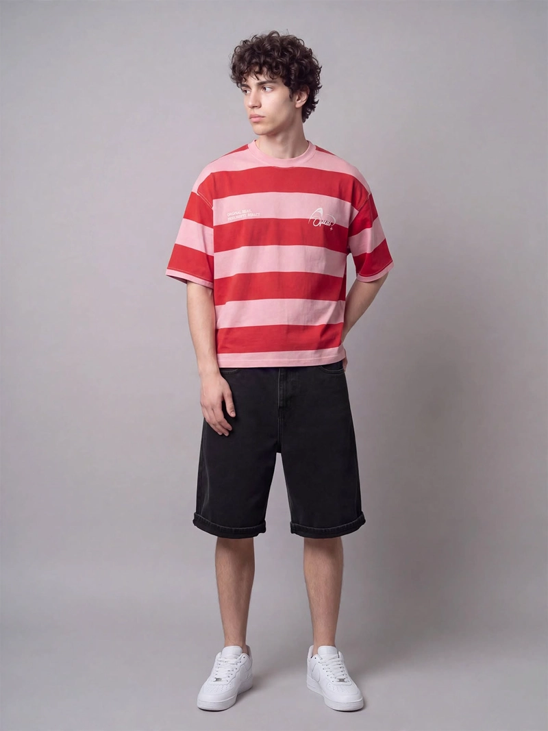 POLERA HOMBRE INDEX BOXY FIT ALGODÓN RAYAS - 5