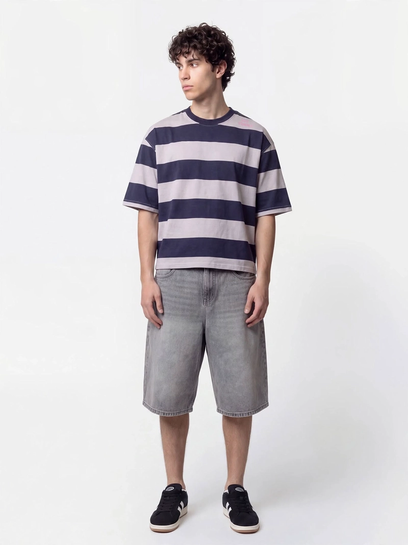 POLERA HOMBRE INDEX BOXY FIT ALGODÓN RAYAS - 5