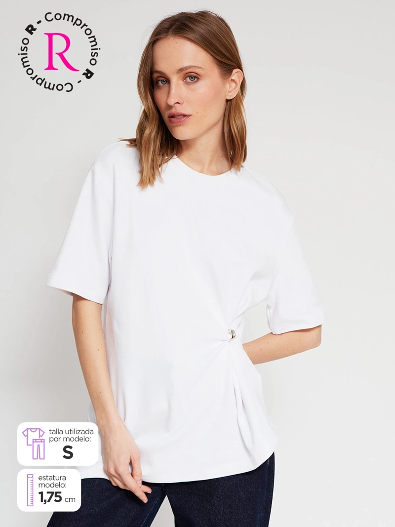 POLERA MUJER MARQUIS ALGODÓN ASIMÉTRICO FRUNCIDO