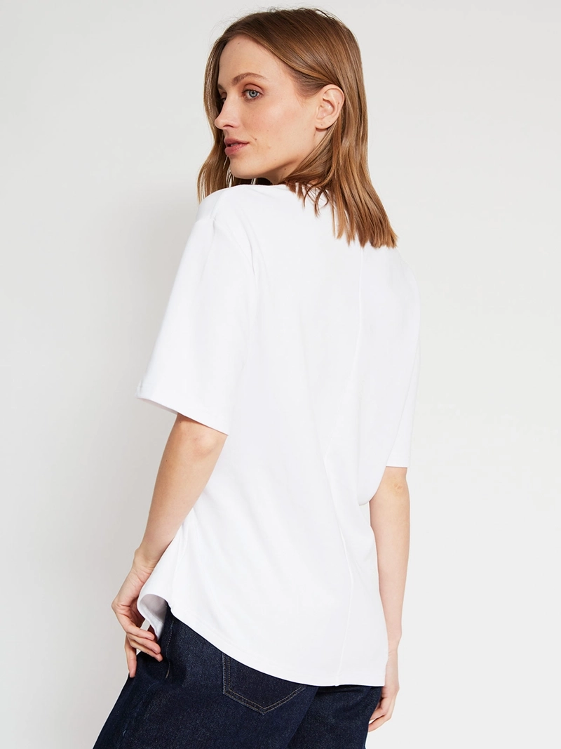POLERA MUJER MARQUIS ALGODÓN ASIMÉTRICO FRUNCIDO - 2