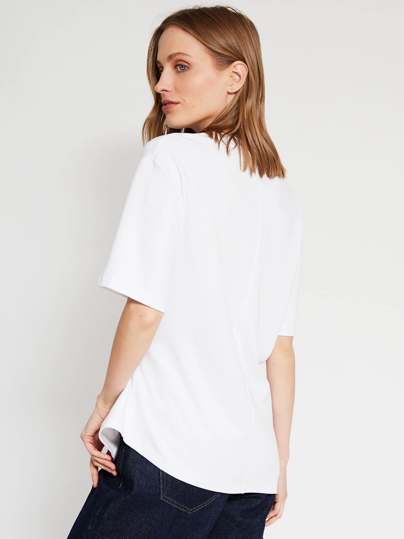 POLERA MUJER MARQUIS ALGODÓN ASIMÉTRICO FRUNCIDO - 2