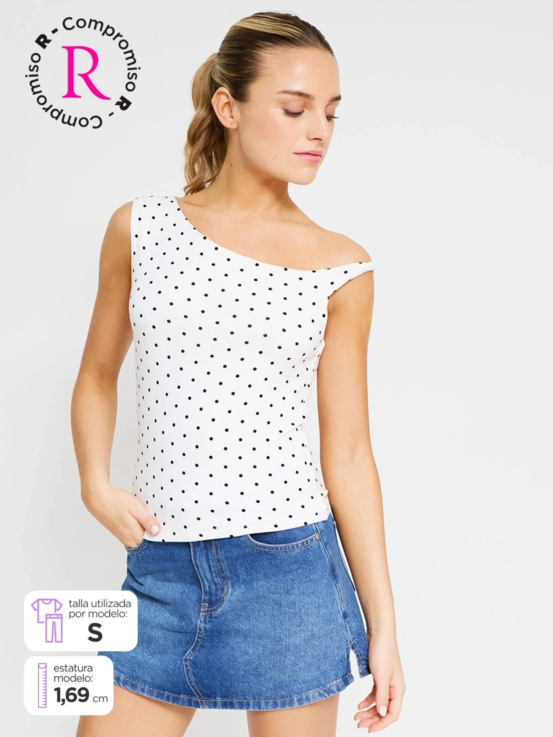 POLERA MUJER INDEX SIN MANGAS ASIMÉTRICO - 1
