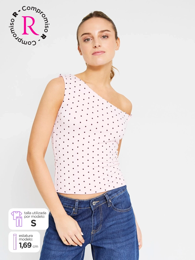 POLERA MUJER INDEX SIN MANGAS ASIMÉTRICO