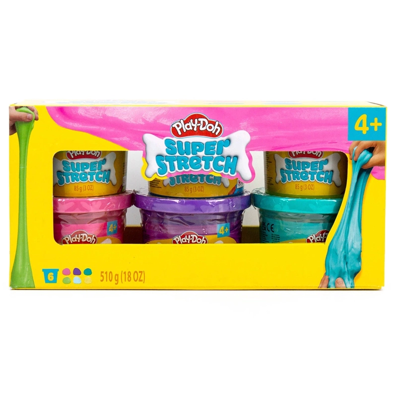 SET SLIME PLAY-DOH 6 LATAS SUPER STRETCH - 1