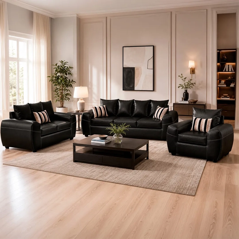 JUEGO DE LIVING ELEGANT DETAIL HOUSTON PU 3-2-1 - 1