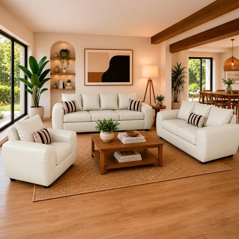JUEGO DE LIVING ELEGANT DETAIL HOUSTON PU 3-2-1 - 1