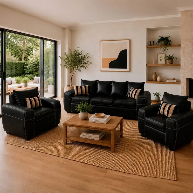 JUEGO DE LIVING ELEGANT DETAIL HOUSTON PU 3-1-1 - 1