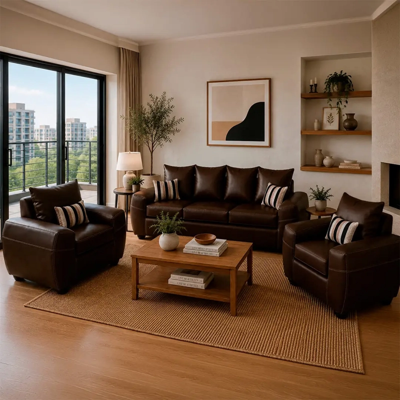 JUEGO DE LIVING ELEGANT DETAIL HOUSTON PU 3-1-1 - 1
