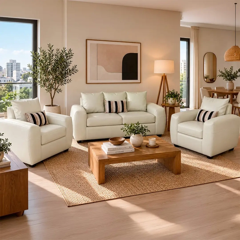 JUEGO DE LIVING ELEGANT DETAIL HOUSTON PU 2-1-1