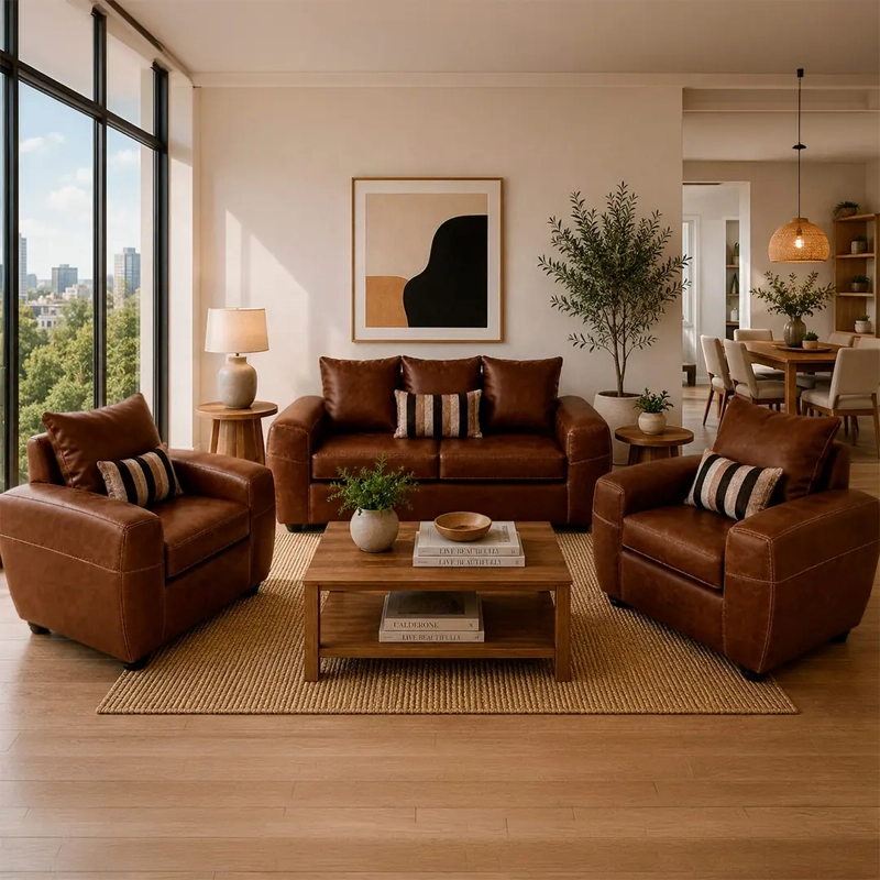 JUEGO DE LIVING ELEGANT DETAIL HOUSTON PU 2-1-1