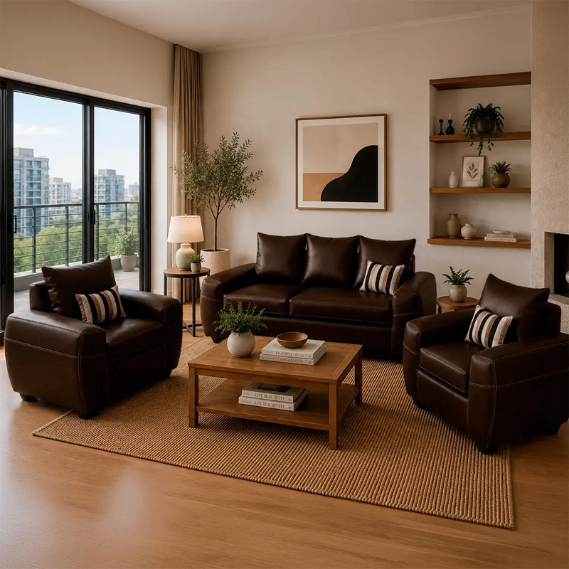 JUEGO DE LIVING ELEGANT DETAIL HOUSTON PU 2-1-1