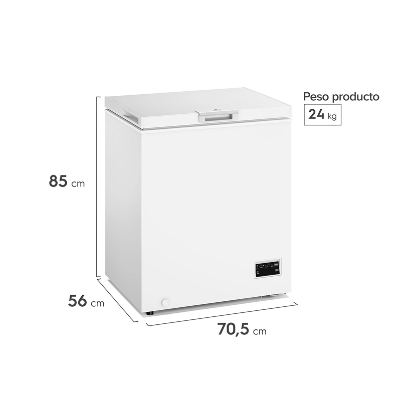 CONGELADOR HORIZONTAL MADEMSA M150DI 142L FRÍO DIRECTO BLANCO - 3