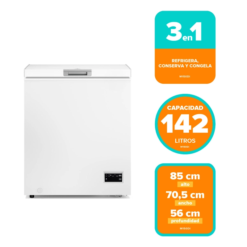 CONGELADOR HORIZONTAL MADEMSA M150DI 142L FRÍO DIRECTO BLANCO - 7