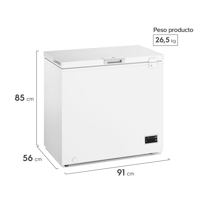 CONGELADOR HORIZONTAL MADEMSA M200DI 198L FRÍO DIRECTO BLANCO - 3