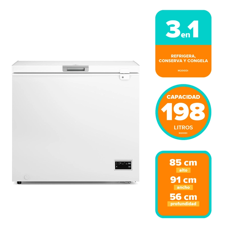 CONGELADOR HORIZONTAL MADEMSA M200DI 198L FRÍO DIRECTO BLANCO - 7