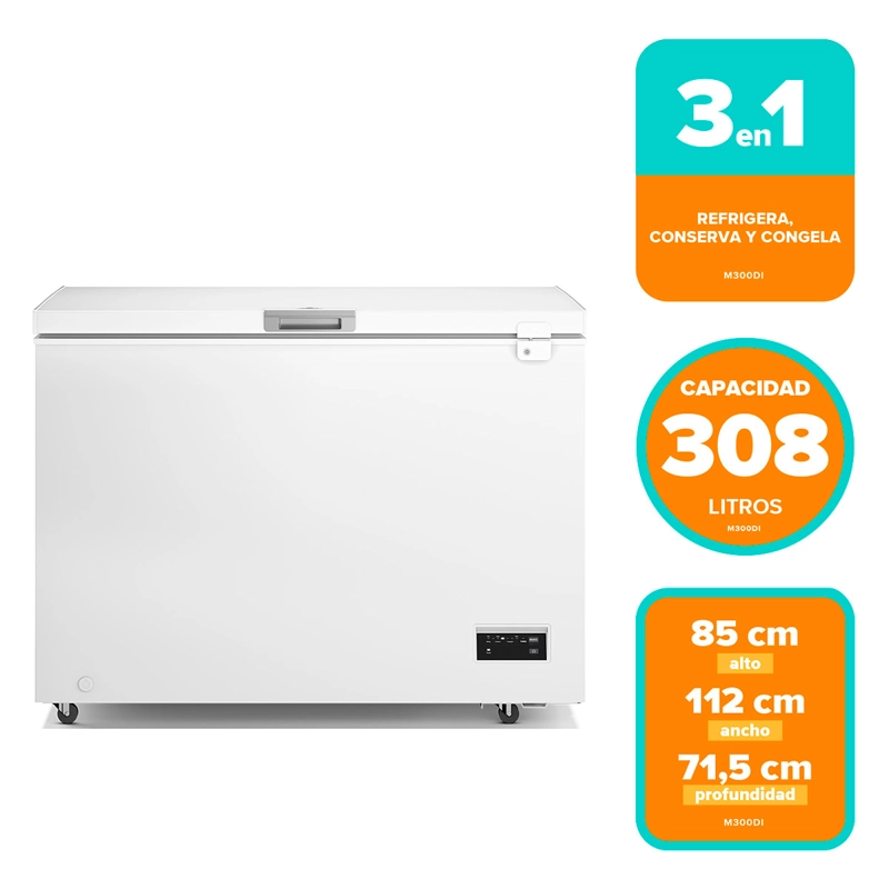 CONGELADOR HORIZONTAL MADEMSA M300DI 308L FRÍO DIRECTO BLANCO - 7