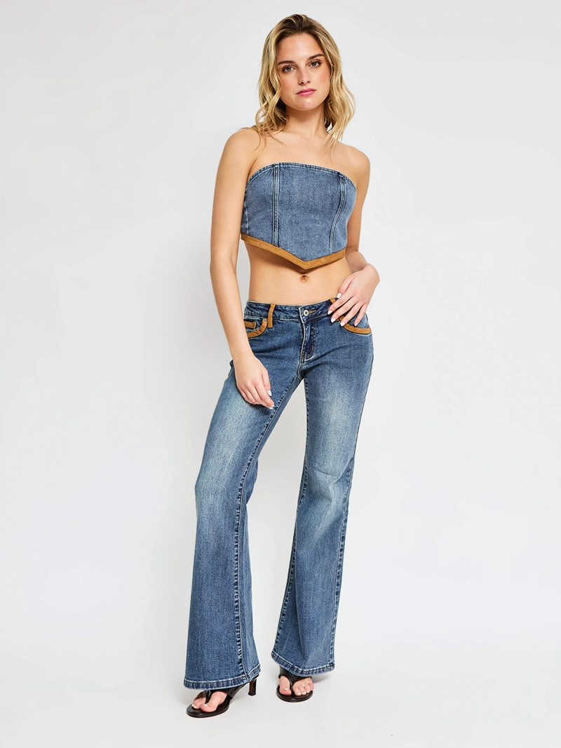 BLUSA MUJER INDEX SIN MANGAS DENIM - ELEGIDO TINI - 5