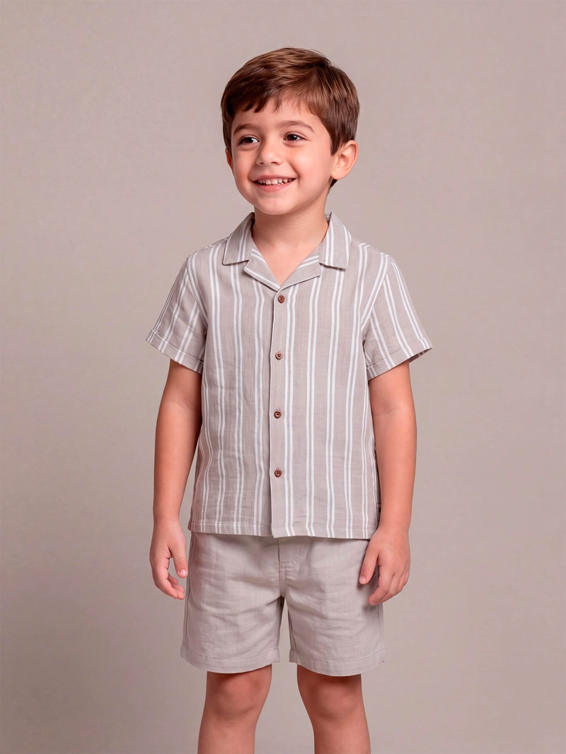 CAMISA NIÑO HARVEST MANGA CORTA ALGODÓN TEXTURA