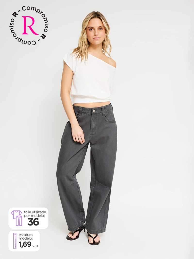 PANTALÓN MUJER INDEX ALGODÓN BALLOON - 1