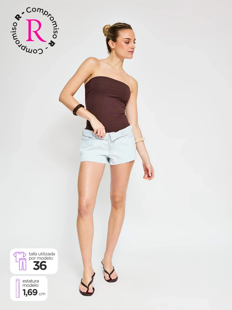 SHORT MUJER INDEX ALGODÓN PRETINA DOBLADA