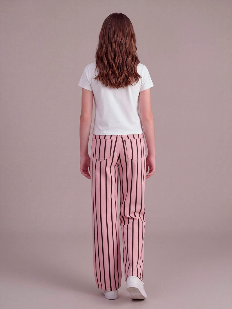 PANTALÓN NIÑA INDEX TEEN FIT WIDE RAYADO - 2