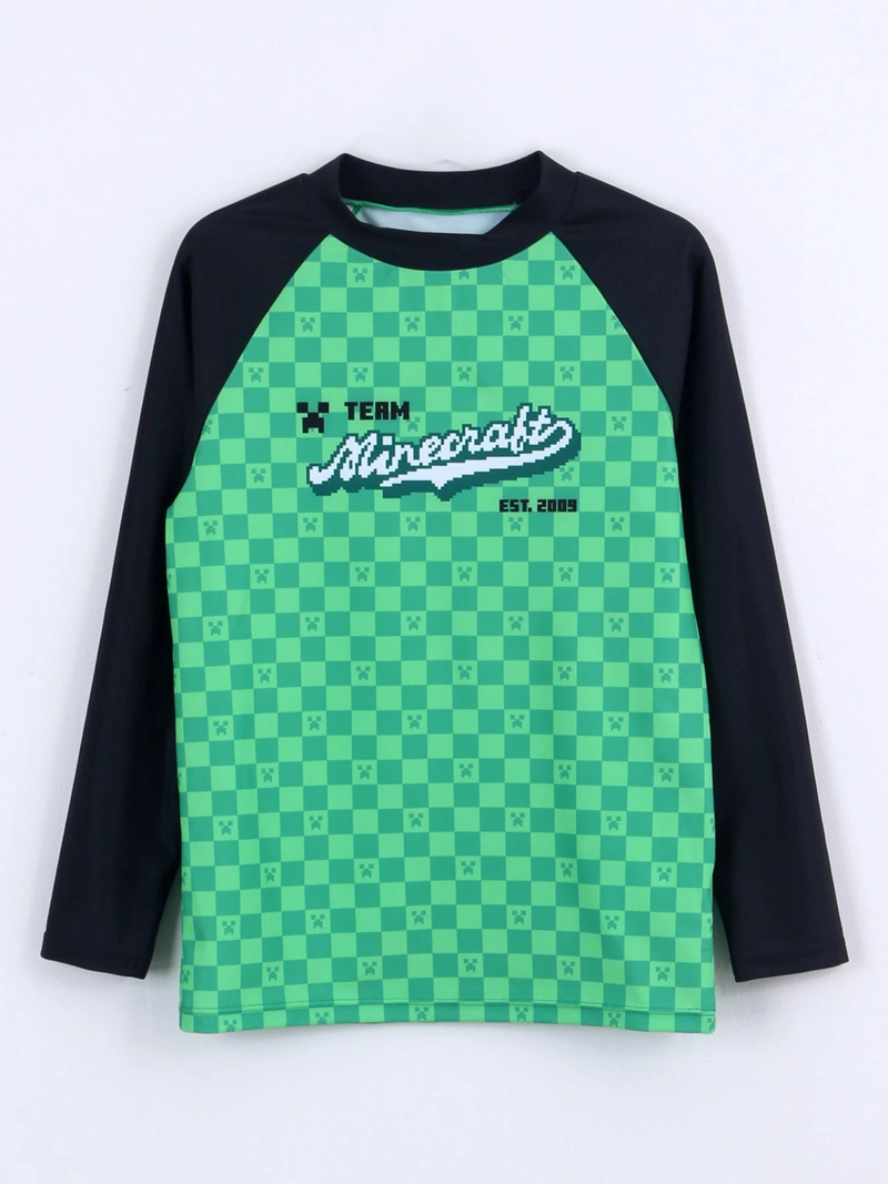 POLERA NIÑO MINECRAFT MANGA LARGA UV