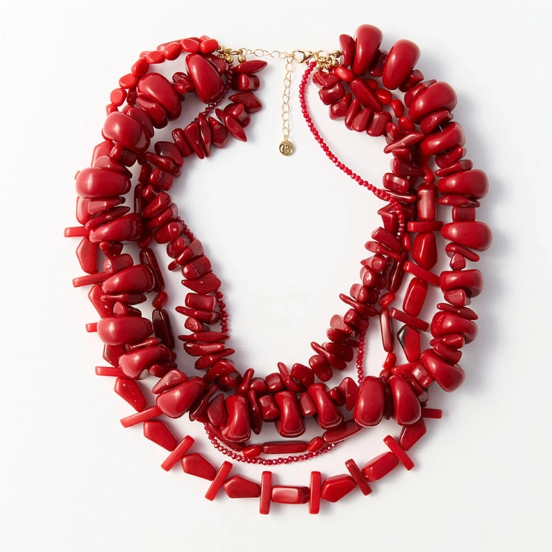 COLLAR CHOKER SFERA ROJO RESINA - 1