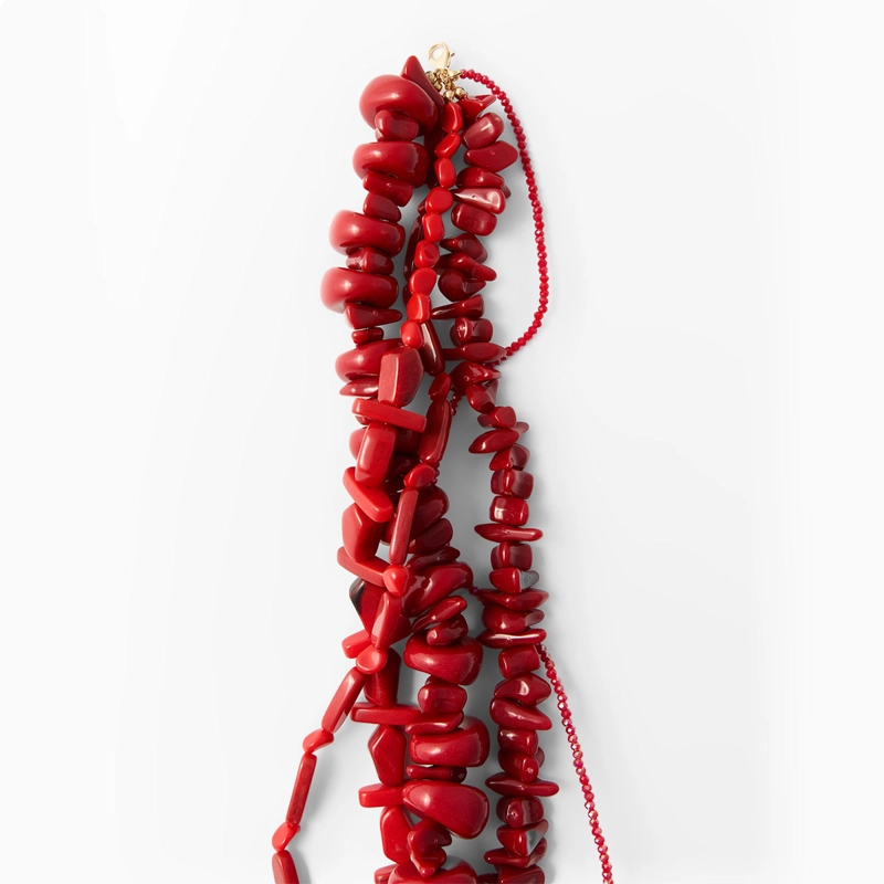 COLLAR CHOKER SFERA ROJO RESINA - 2