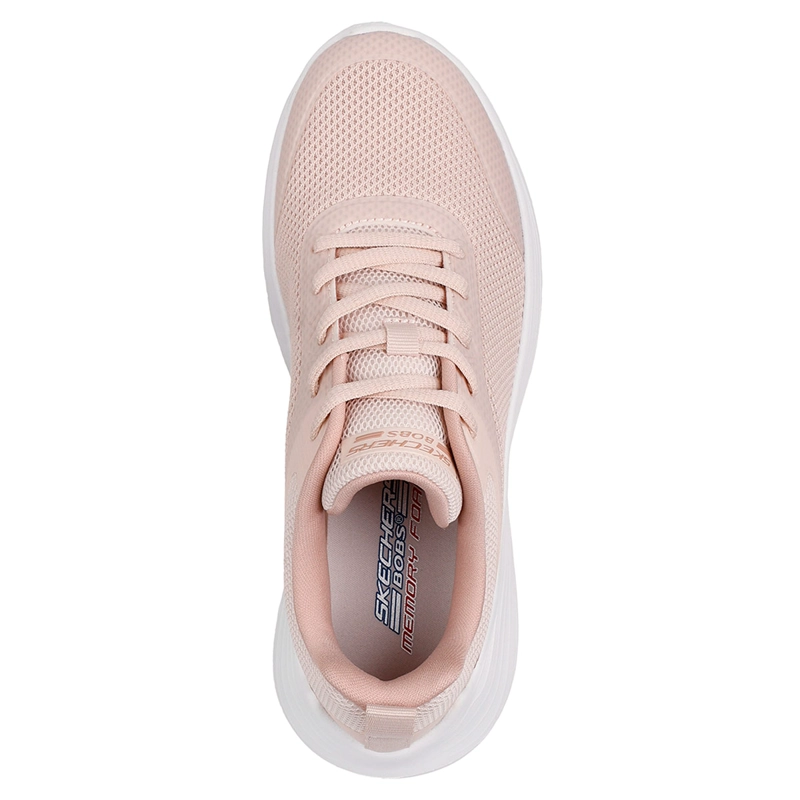 ZAPATILLAS MUJER SKECHERS CASUALES ROSADO CLARO BOBS SQUAD WAVES - 4