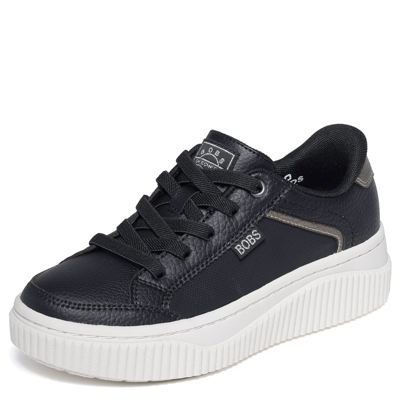 ZAPATILLAS MUJER SKECHERS URBANAS NEGRO BOBS SUNWAVE - 4