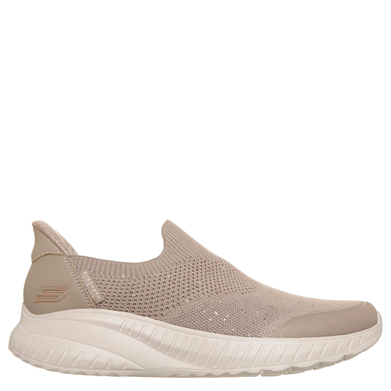 ZAPATILLAS MUJER SKECHERS CASUALES TAUPE BOBS SQUAD CHAOS - 1