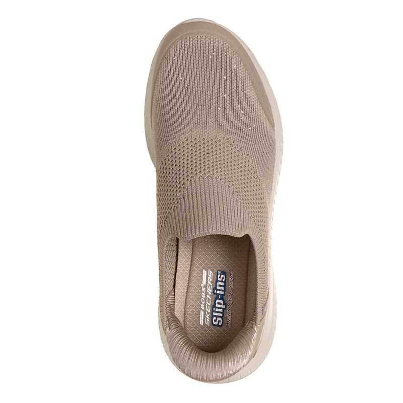 ZAPATILLAS MUJER SKECHERS CASUALES TAUPE BOBS SQUAD CHAOS - 5