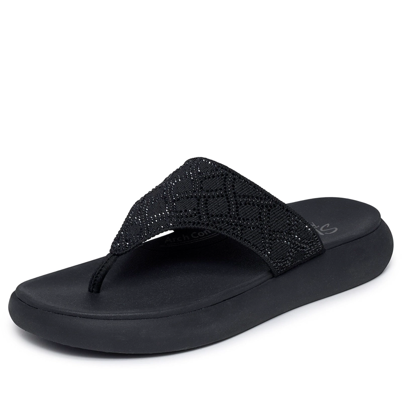 SANDALIAS MUJER SKECHERS NEGRO RELAXED FIT ASANA LUXE  - 4