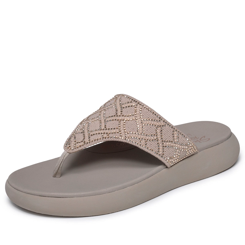 SANDALIAS MUJER SKECHERS TAUPE RELAXED FIT ASANA LUXE  - 4