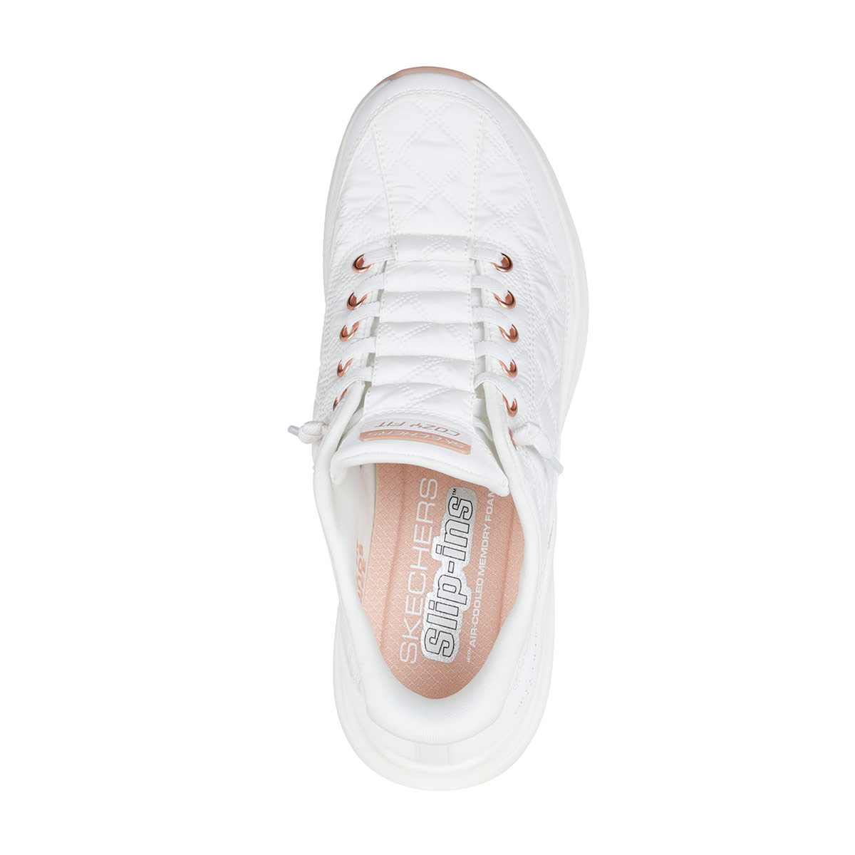 ZAPATILLAS MUJER SKECHERS CASUALES BLANCO SLIP-INS CONTOUR FOAM COZY FIT - 4