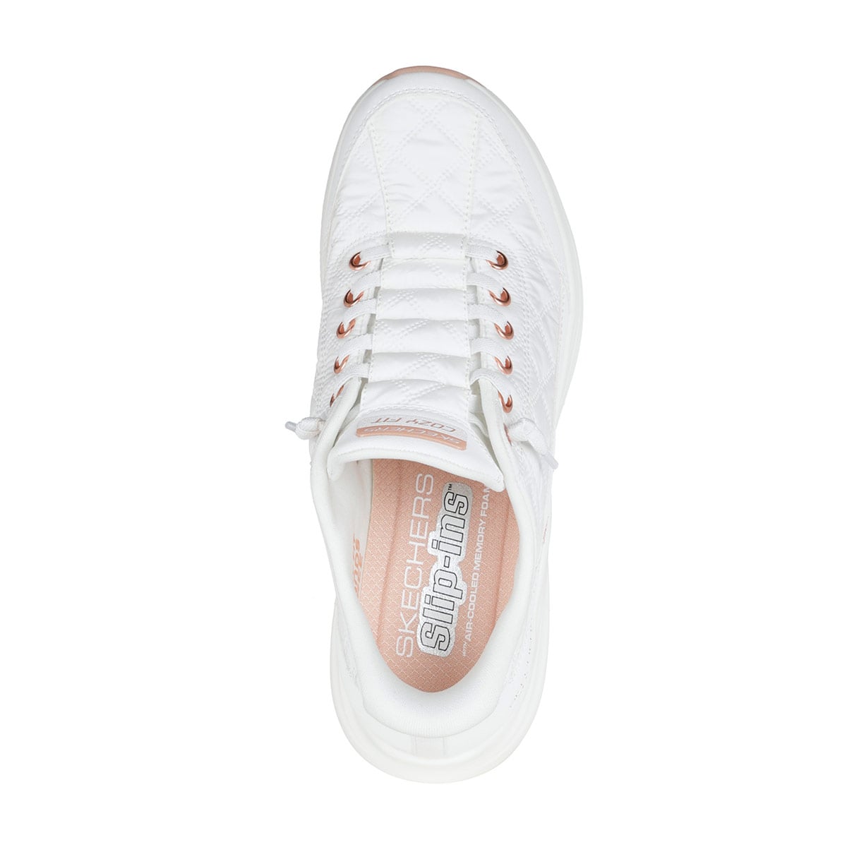 ZAPATILLAS MUJER SKECHERS CASUALES BLANCO SLIP-INS CONTOUR FOAM COZY FIT - 4