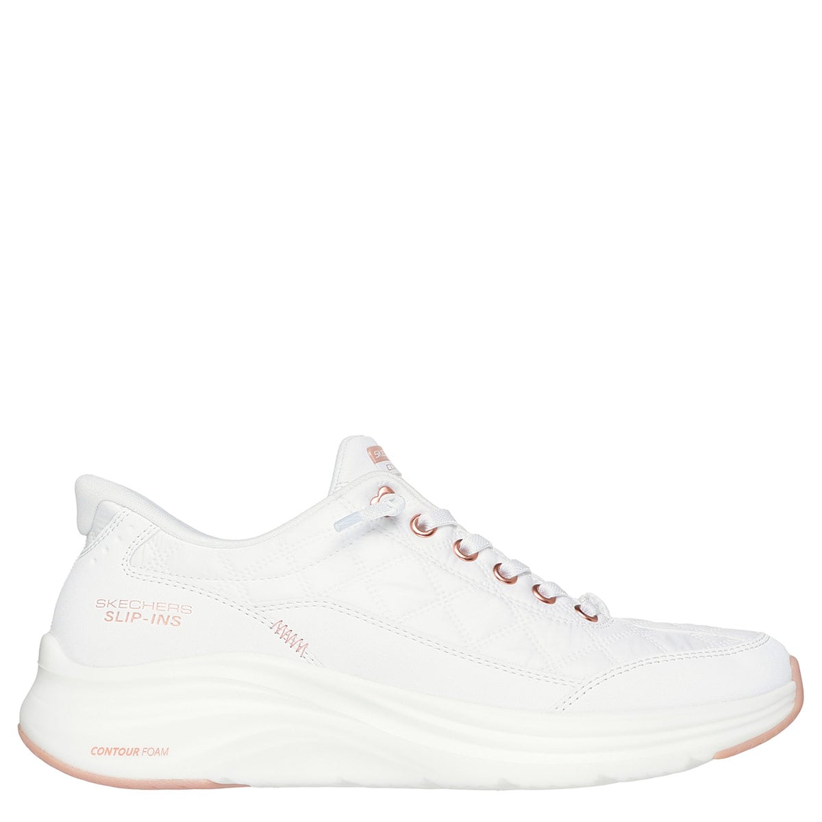 ZAPATILLAS MUJER SKECHERS CASUALES BLANCO SLIP-INS CONTOUR FOAM COZY FIT - 1