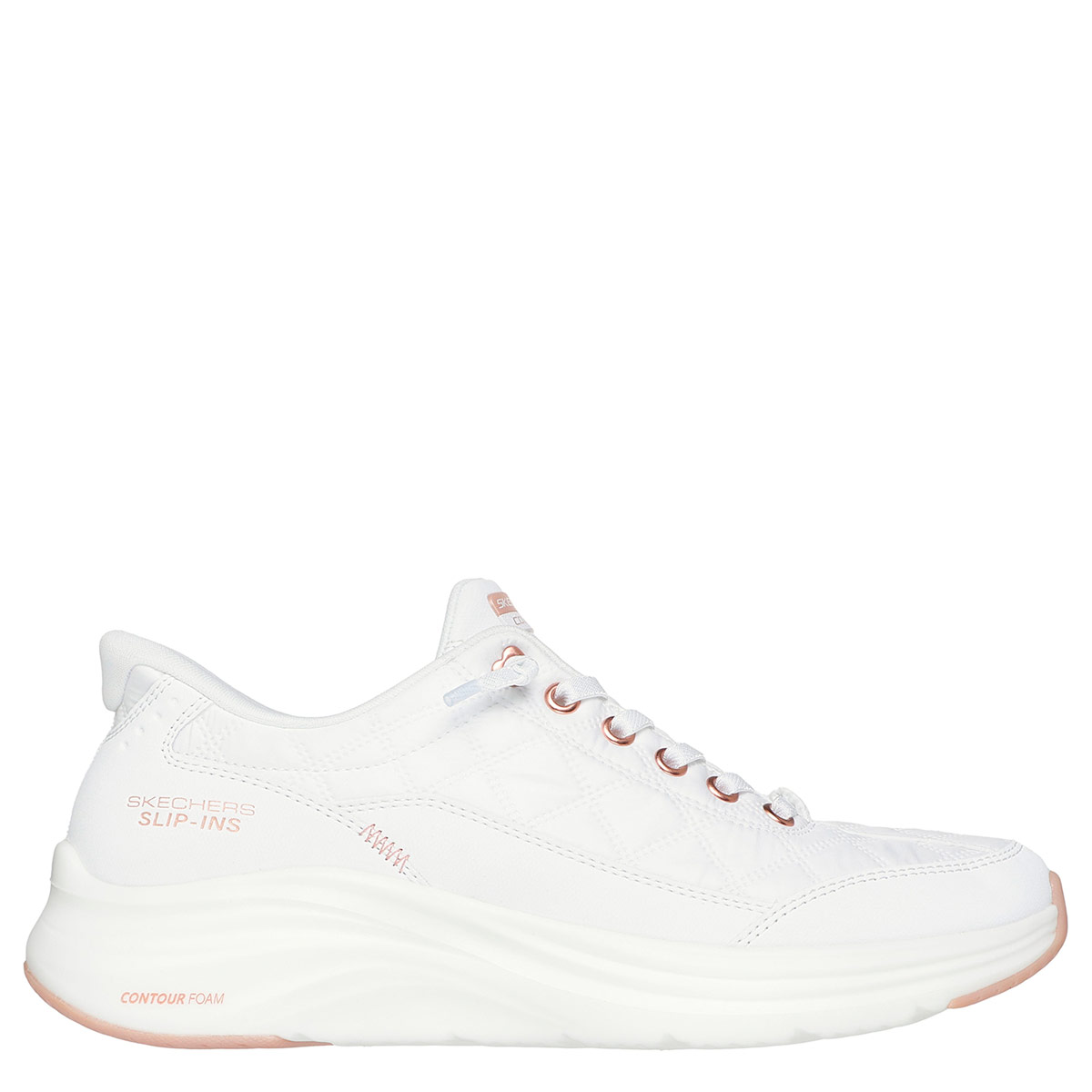 ZAPATILLAS MUJER SKECHERS CASUALES BLANCO SLIP-INS CONTOUR FOAM COZY FIT - 1