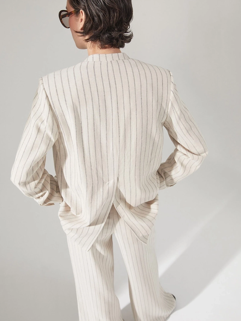 BLAZER MUJER SFERA ALGODÓN RAYAS LAZO - 3