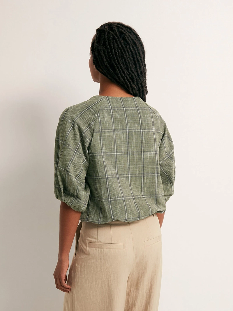 BLUSA MUJER SFERA MANGA CORTA CUADROS - 2
