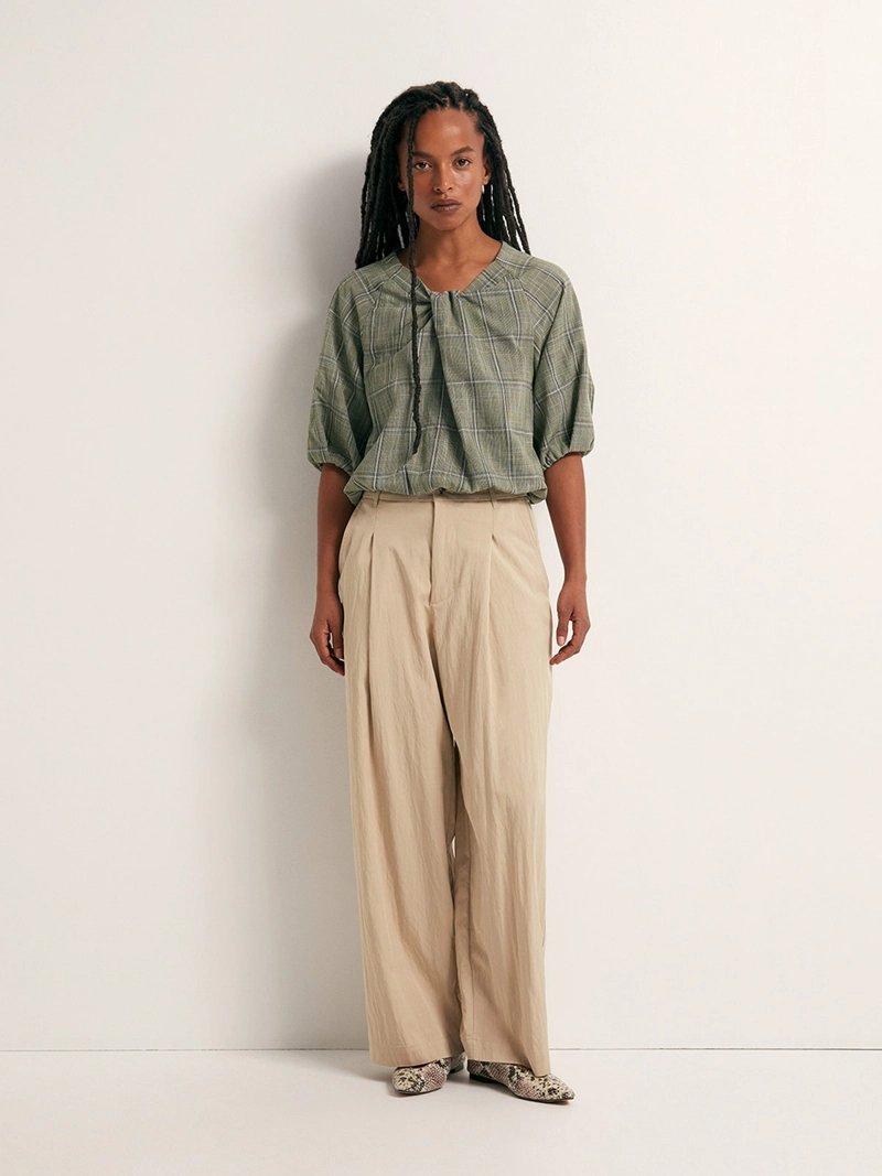 BLUSA MUJER SFERA MANGA CORTA CUADROS - 5