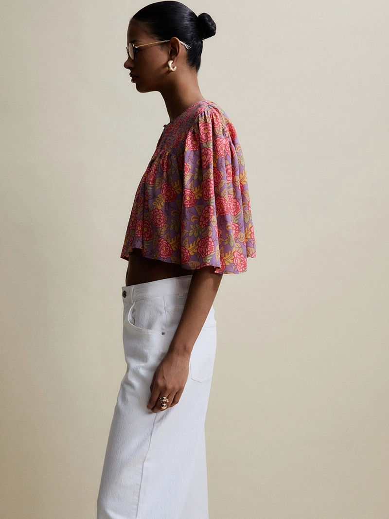 BLUSA MUJER SFERA MANGA CORTA FLORES - 2
