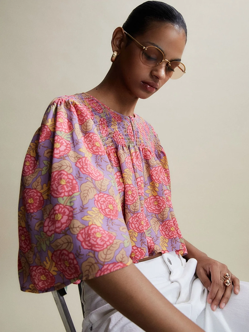 BLUSA MUJER SFERA MANGA CORTA FLORES - 4