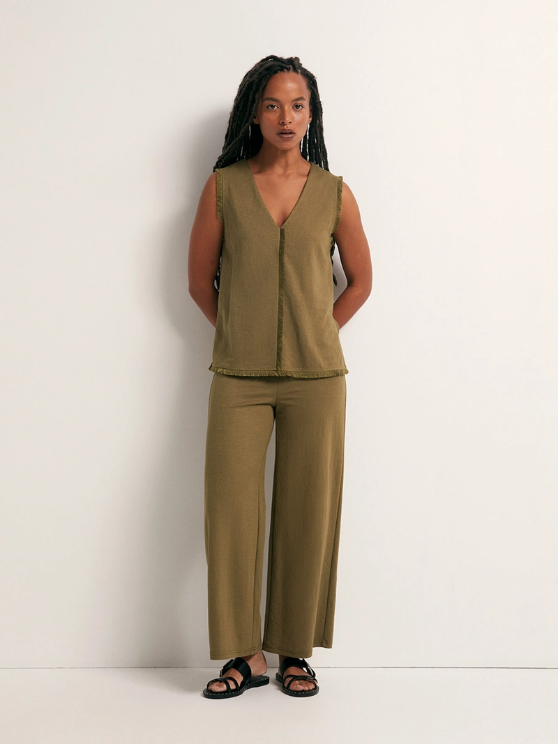 PANTALÓN MUJER SFERA LINO REGULAR FIT - 1