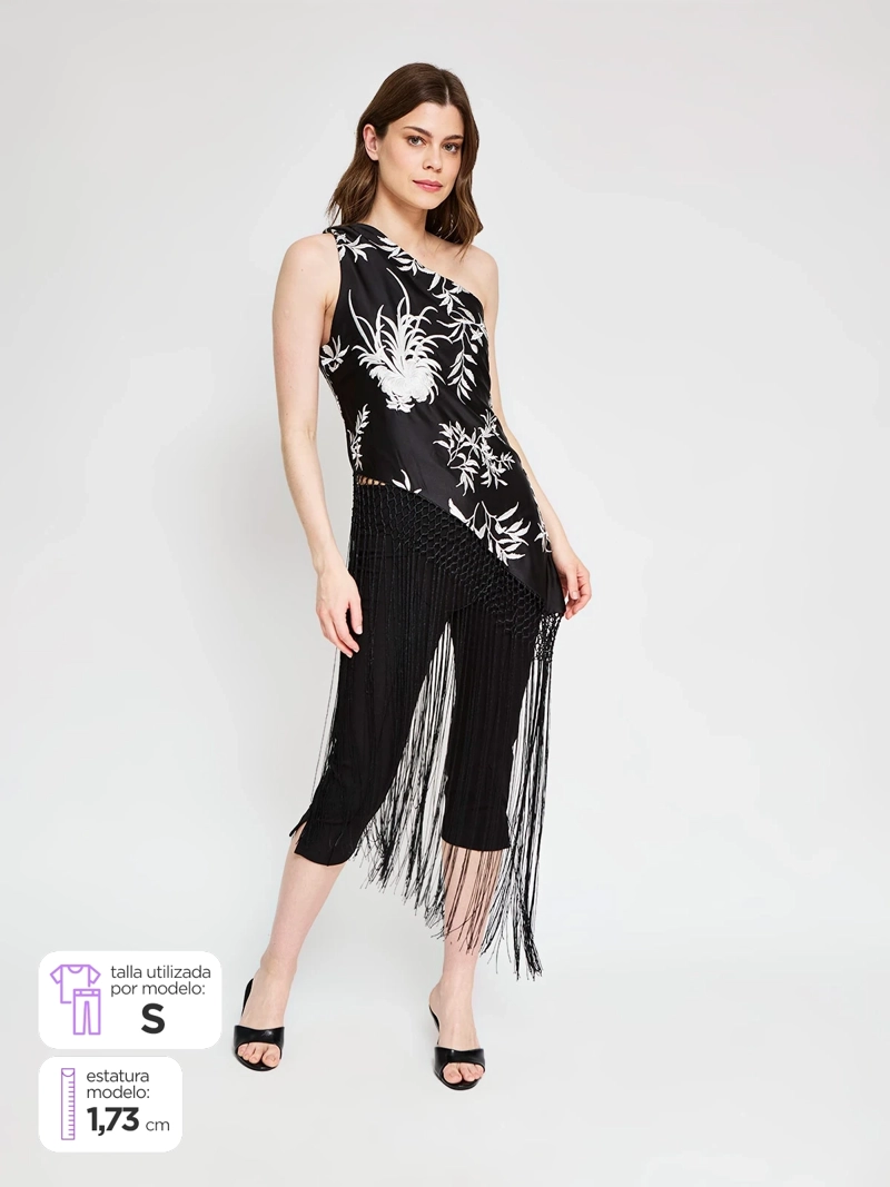BLUSA MUJER MARQUIS BORDADA FLECOS