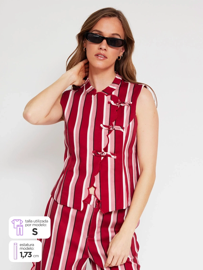 BLAZER MUJER MARQUIS ALGODÓN MANDARÍN LISTADO