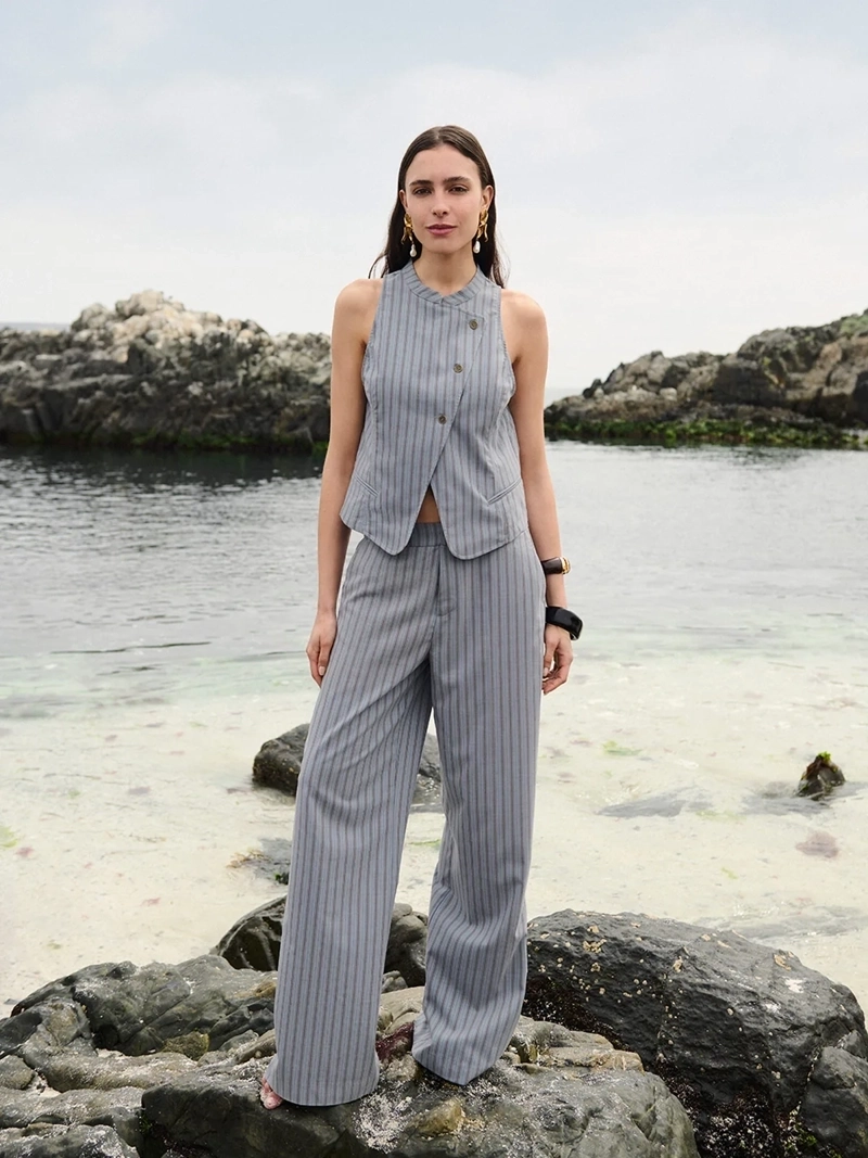 GILET MUJER MARQUIS CRUZADO RAYAS - 1