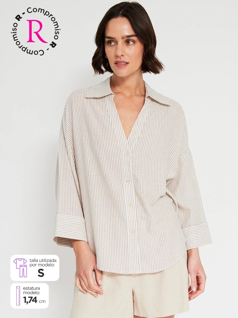 BLUSA MUJER MARQUIS LINO MANGA ANCHA